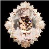 Image 1 : 14K Gold 18.75ct Morganite & 2.26ctw Diamond Ring