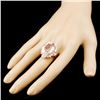 Image 3 : 14K Gold 18.75ct Morganite & 2.26ctw Diamond Ring