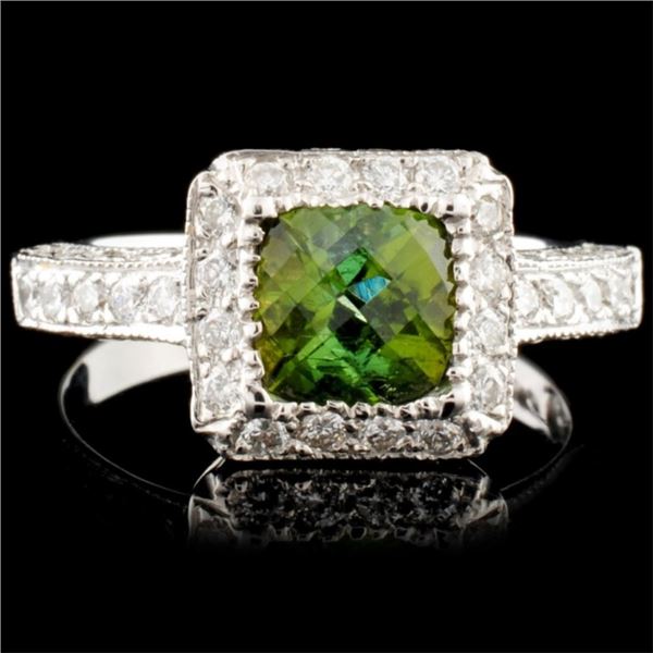 18K Gold 1.02ct Tourmaline & 0.80ctw Diamond Ring