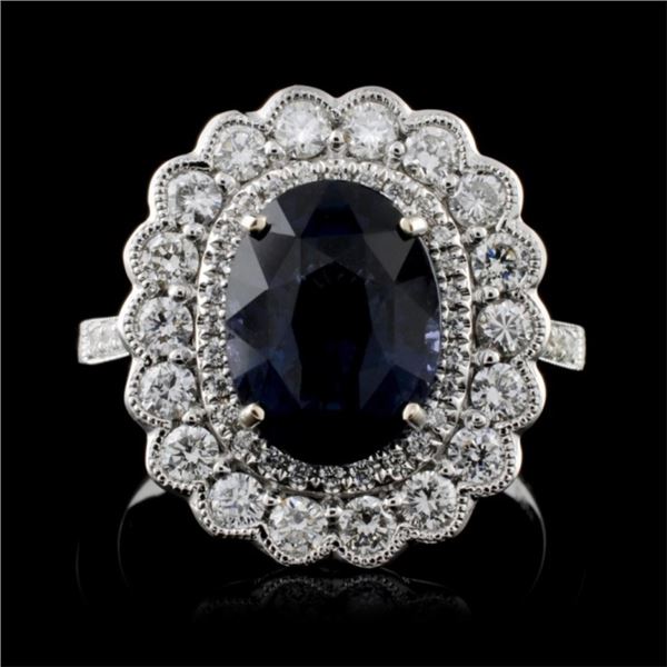 18K White Gold 3.52ct Spinel & 0.78ct Diamond Ring