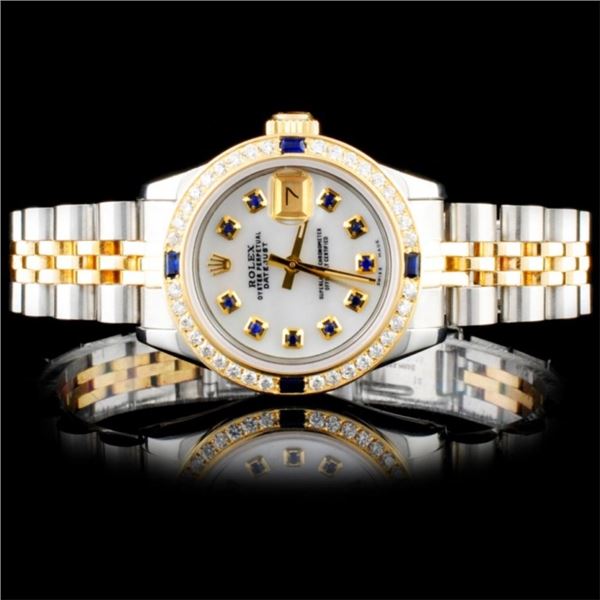 Rolex YG/SS DateJust Diamond Ladies Watch