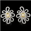 18K White Gold 1.46ctw Fancy Color Diamond Earring