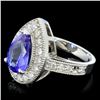 Image 3 : 14K Gold 3.00ct Tanzanite & 1.00ctw Diamond Ring