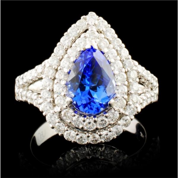 18K Gold 1.22ct Tanzanite & 1.13ctw Diamond Ring