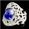 Image 2 : 18K Gold 5.39ct Sapphire & 0.95ctw Diamond Ring