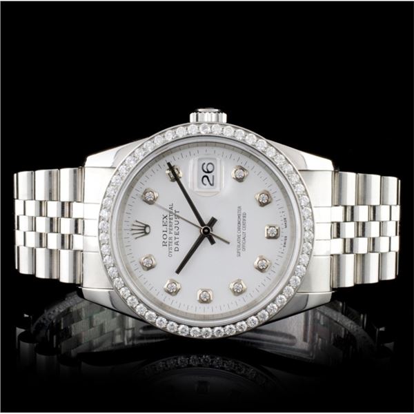 Rolex SS DateJust Diamond 36mm Watch