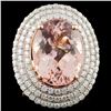 Image 1 : 14K Rose Gold 9.77ct Morganite & 1.79ct Diamond Ri