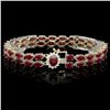 Image 1 : `14k Gold 20.00ct Ruby & 0.50ct Diamond Bracelet