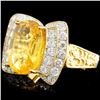 Image 2 : 18K Gold 6.47ct Sapphire & 1.27ctw Diamond Ring