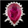 Image 1 : 14K Gold 5.26ct Tourmaline & 0.35ctw Diamond Ring