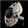 Image 2 : 14K Gold 11.24ct Sapphire & 1.45ctw Diamond Ring