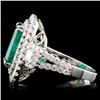 Image 3 : 18K Gold 6.09ct Emerald & 1.87ctw Diamond Ring