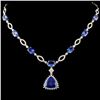 Image 1 : 18K Gold 15.47ct Tanzanite & 2.37ctw Diamond Neckl
