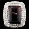 Image 1 : 14K Gold 10.74ct Tourmaline & 2.04ctw Diamond Ring