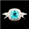 Image 1 : 14K Gold 0.76ct Apatite & 0.30ctw Diamond Ring