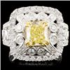 Image 1 : 18K Gold 2.99ctw Fancy Color Diamond Ring