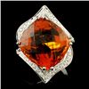 Image 1 : 14K Gold 17.11ct Citrine & 0.65ctw Diamond Ring