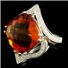 Image 2 : 14K Gold 17.11ct Citrine & 0.65ctw Diamond Ring