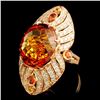 Image 2 : 14K Gold 24.98ct Citrine & 1.60ctw Diamond Ring