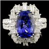 18K Gold 4.50ct Tanzanite & 1.04ctw Diamond Ring