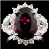Image 1 : 14K Gold 5.23ct Tourmaline & 0.42ctw Diamond Ring