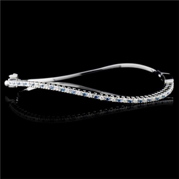 14K White Gold 3.30ctw Fancy Color Diamond Bangle