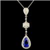 Image 2 : 18K Gold 2.96ct Tanzanite & 0.59ctw Diamond Pendan