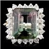 Image 1 : 14K Gold 7.21ct Tourmaline & 0.85ctw Diamond Ring