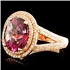 Image 2 : 14K Gold 3.61ct Tourmaline & 0.82ctw Diamond Ring