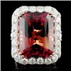 Image 1 : 18K Gold 30.54ct Tourmaline & 3.73ctw Diamond Ring