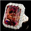 Image 2 : 18K Gold 30.54ct Tourmaline & 3.73ctw Diamond Ring