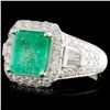 Image 2 : 18K Gold 2.13ct Emerald & 1.11ctw Diamond Ring