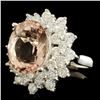 Image 2 : 14K Gold 6.45ct Morganite & 2.70ctw Diamond Ring