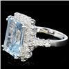 Image 3 : 14K Gold 8.00ct Aquamarine & 1.25ctw Diamond Ring