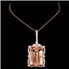 Image 2 : 14K Gold 23.10ct Morganite & 1.45ctw Diam Pendant