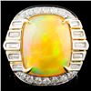 Image 1 : 18K Gold 8.39ct Opal & 1.55ctw Diamond Ring