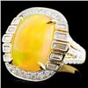 Image 2 : 18K Gold 8.39ct Opal & 1.55ctw Diamond Ring