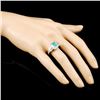 Image 3 : 14K Gold 0.90ct Emerald & 0.57ctw Diamond Ring