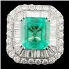 18K Gold 7.27ct Emerald & 3.62ctw Diamond Ring