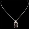 Image 2 : 14K Gold 5.10ctw Garnet & 0.11ctw Diamond Pendant