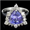 Image 2 : 14K Gold 3.50ct Tanzanite & 1.00ctw Diamond Ring