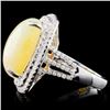 Image 3 : 18K Gold 5.89ct Opal & 1.04ct Diamond Ring
