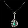 Image 2 : 18K Gold 3.30ct Emerald & 1.98ctw Diamond Pendant