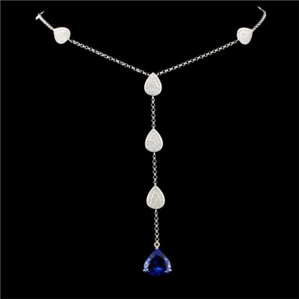 18K Gold 4.25ct Tanzanite & 1.00ctw Diamond Neckla