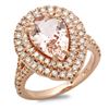 Image 1 : 14K Gold 3.00ct Morganite & 1.00ct Diamond Ring