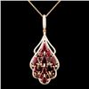 Image 1 : 14K Gold 6.45ctw Ruby & 0.87ctw Diamond Pendant