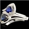 Image 2 : 18K Gold 0.96ct Sapphire & 0.26ctw Diamond Ring