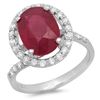 Image 1 : 14K Gold 5.00ct Ruby & 0.50ct Diamond Ring