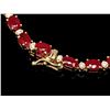 Image 2 : 14k Gold 27.00ct Ruby & 1.25ct Diamond Necklace