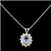 Image 1 : 14K Gold 0.94ct Sapphire & 0.58ctw Diamond Pendant